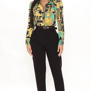 Jade green embroidered top